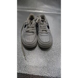 Nike Air Force 1 Low White Black Blue Globe Sneakers Kids Size 10.5C CW1575-100